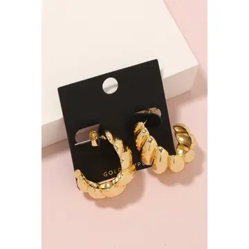 Gold Dipped Croissant Hoop Earrings G