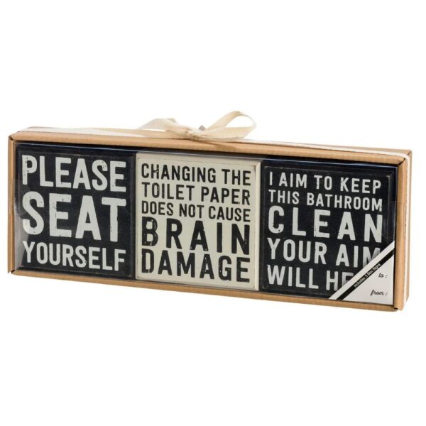 Bathroom Box Sign Set
