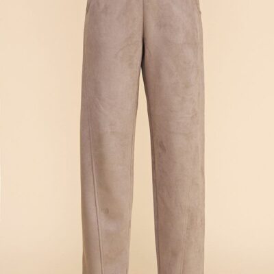 Soft Microsuede Straight Pants