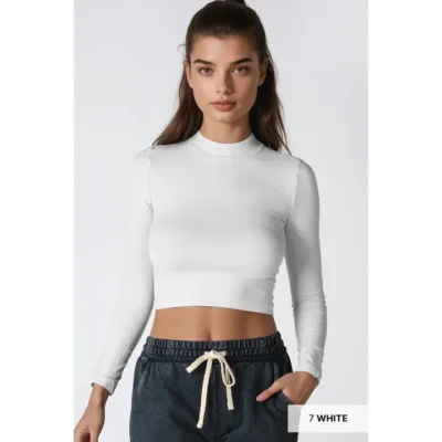 Mock Neck Crop Top