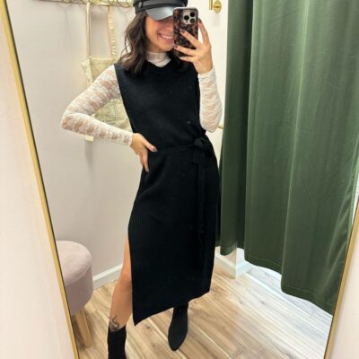 Crew Neck Sleeveless Knit Maxi Dress