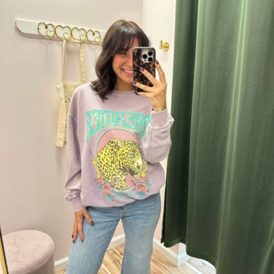 Dreamer Leopard 1972 Graphic Corduroy Sweatshirt