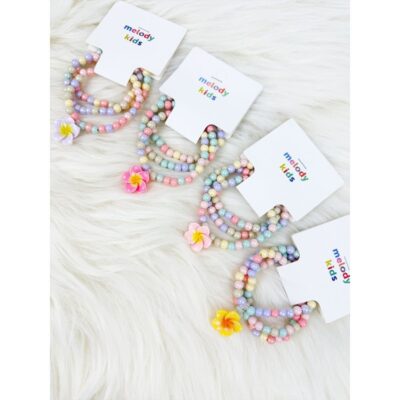 Melody Kids Pastel Flower Bead Bracelets