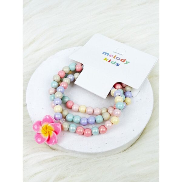 Melody Kids Pastel Flower Bead Bracelets - Image 2