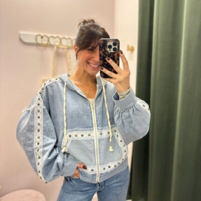 POL Hooded Demin Jacket - Vintage wash