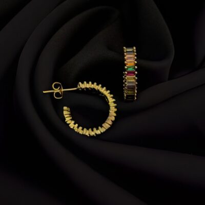 Rhine Stone Hoop Earings
