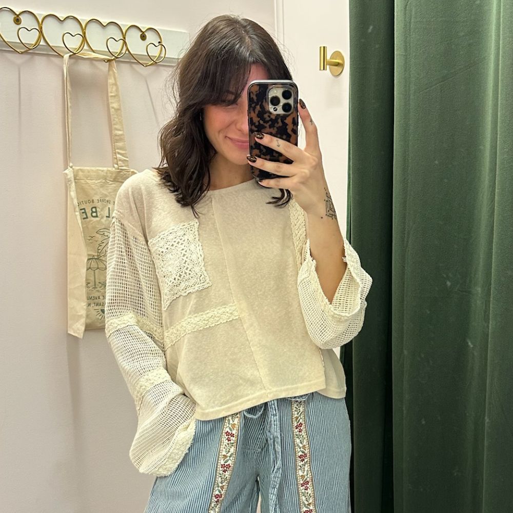 POL Coconut Long Sleeve Fit Top