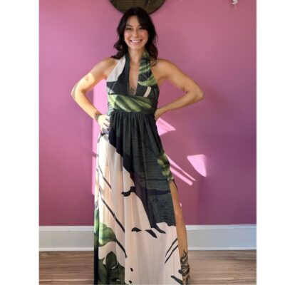 Endless Blu Luxe Palm Paradiso Maxi Dress