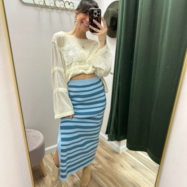 Gilli Stripe Ribbed Skirt