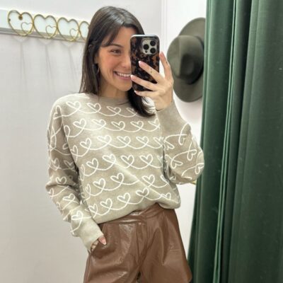 Long Sleeve Heart Graphic Sweater