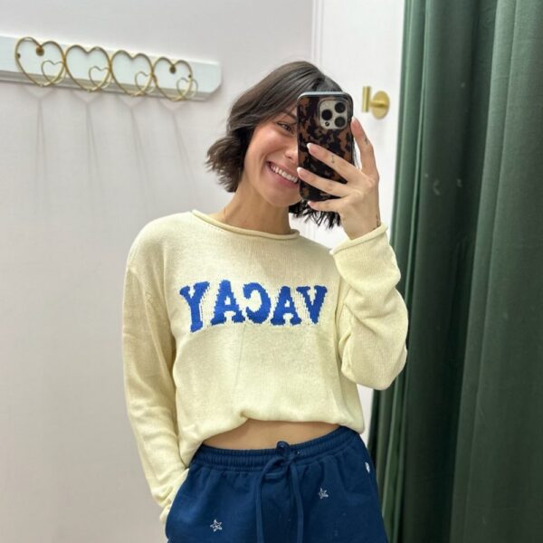 “Vacay” Roll-Up Neck Long Sleeve Lightweight Sweater